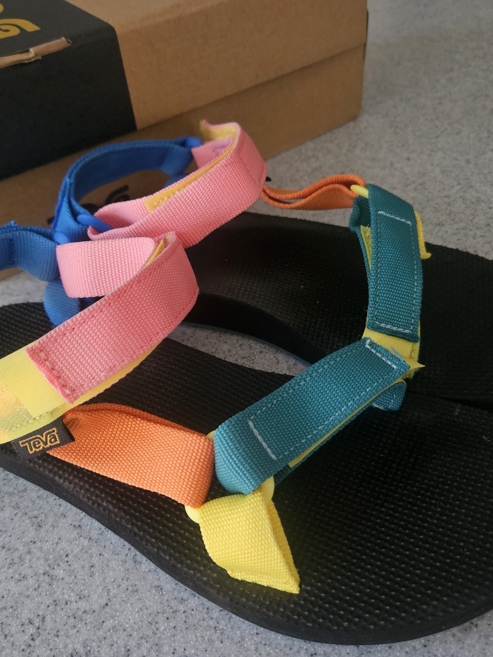 Teva Kids Multicolor Strap Sandals - Pink, Teal, Yellow, Orange
